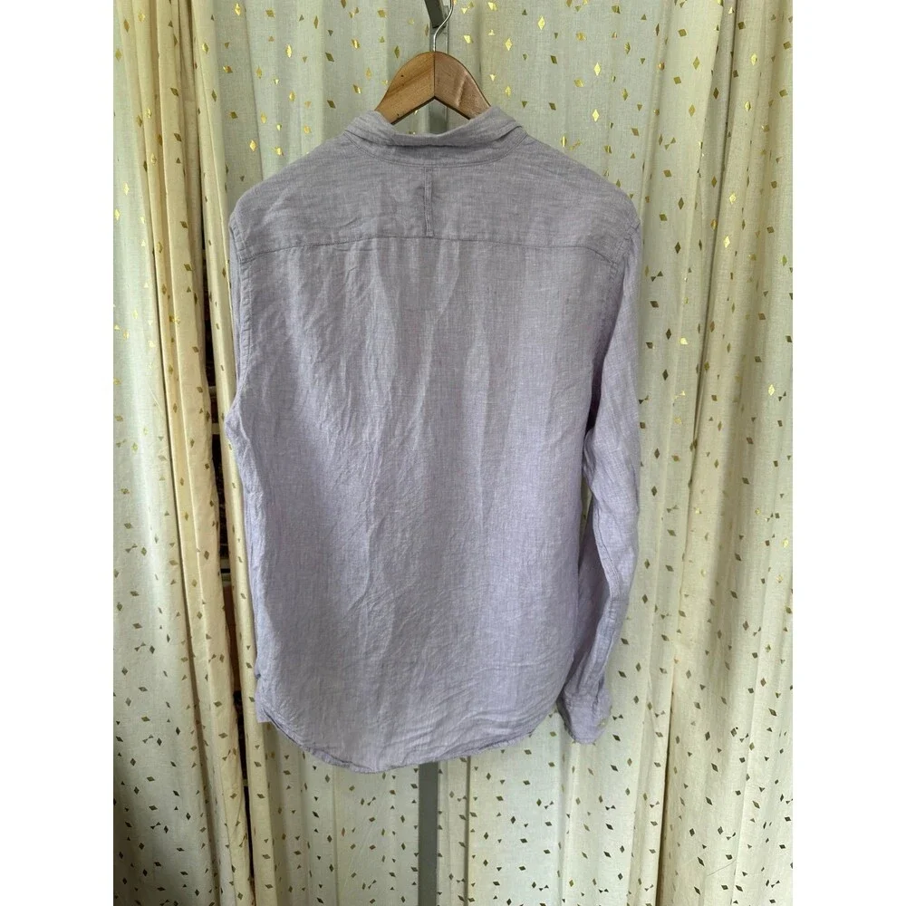 Banana Republic 100% Linen Camden Standard Fit Long Sleeve Button Down Shirt S